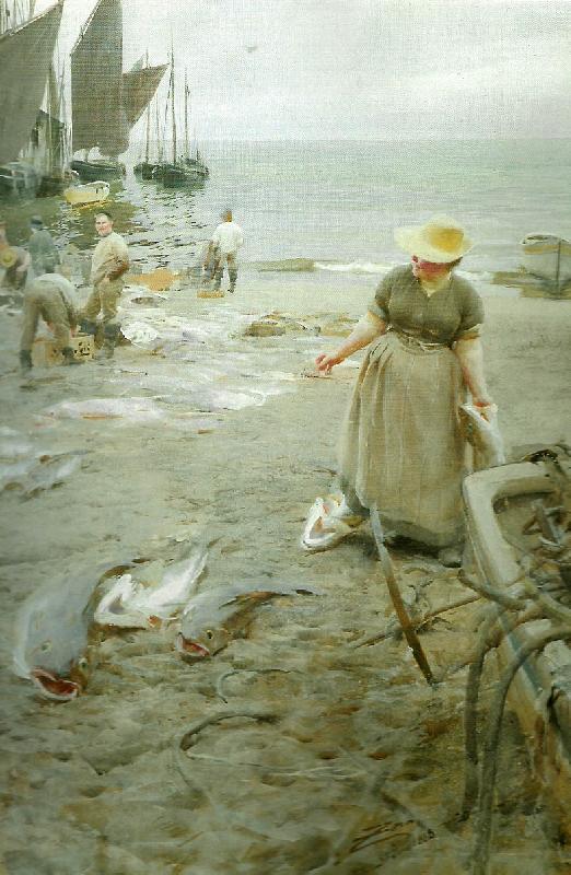 Anders Zorn fiskmarknad i st. ives oil painting image
